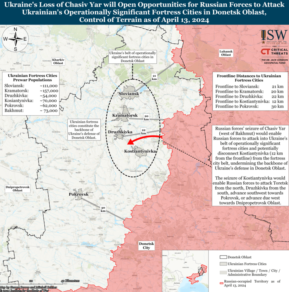 Ukraine War Maps Reveal Possible Russian Advances Into Fortress Cities