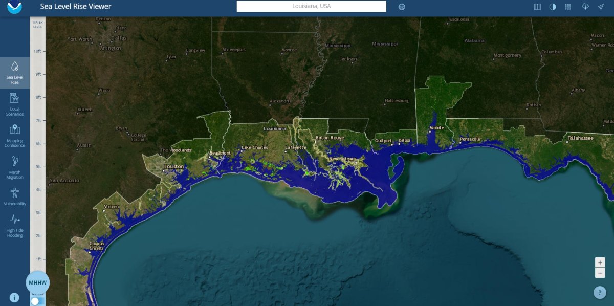 NOAA map of Louisiana
