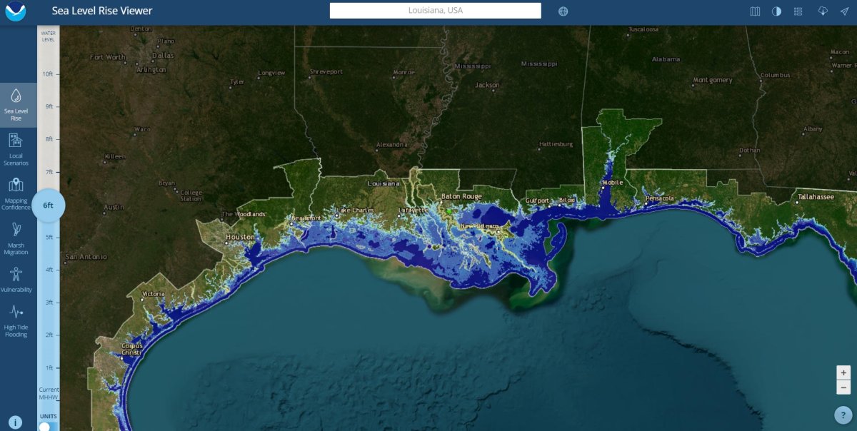 NOAA map of Louisiana