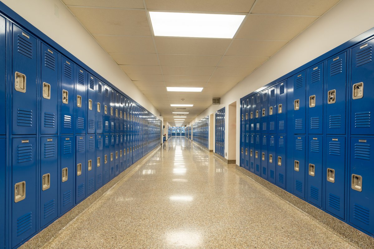 Stock image of school hallway 
