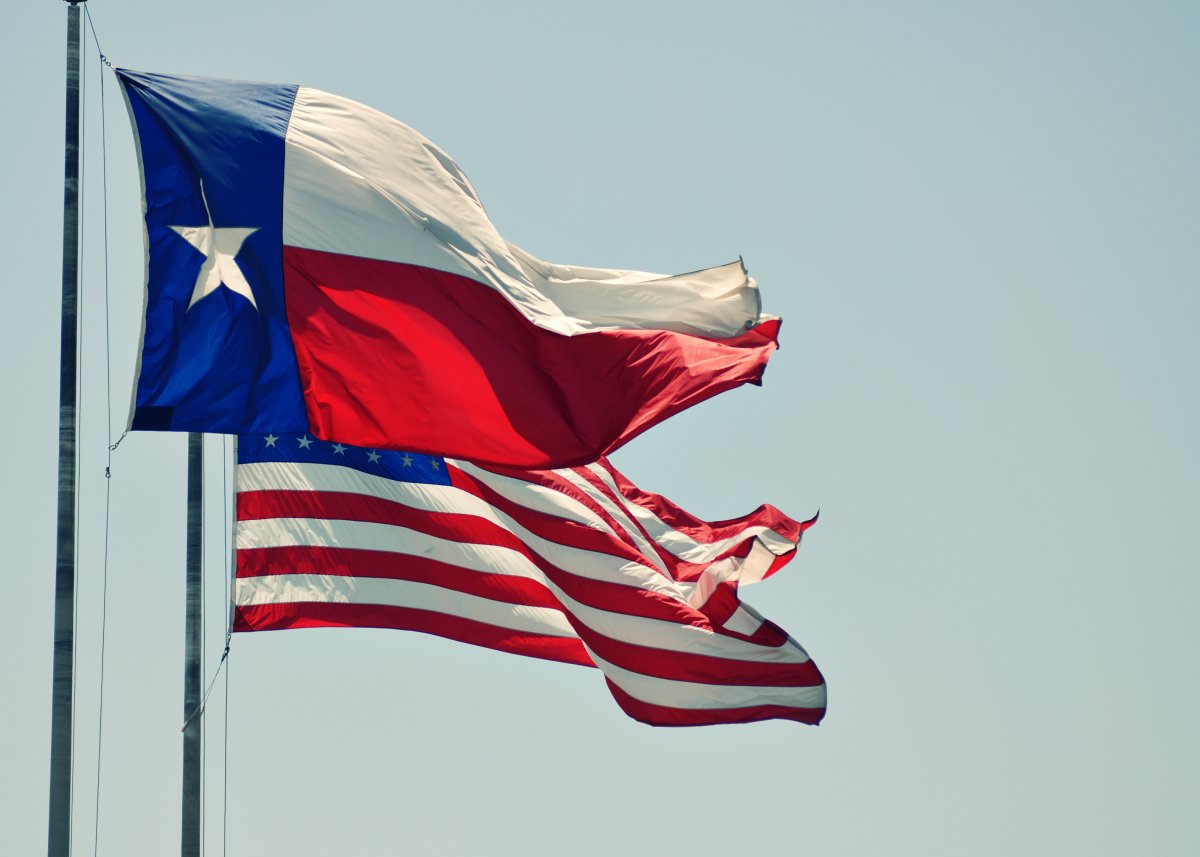 Texas flag alongside U.S. state flag