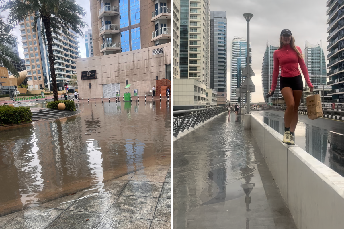 Scenes from flooding in Dubai