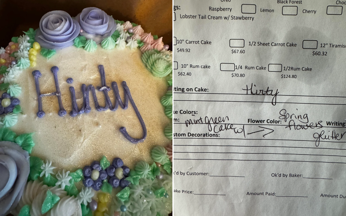 The "hinty" birthday cake that sparked confusion.