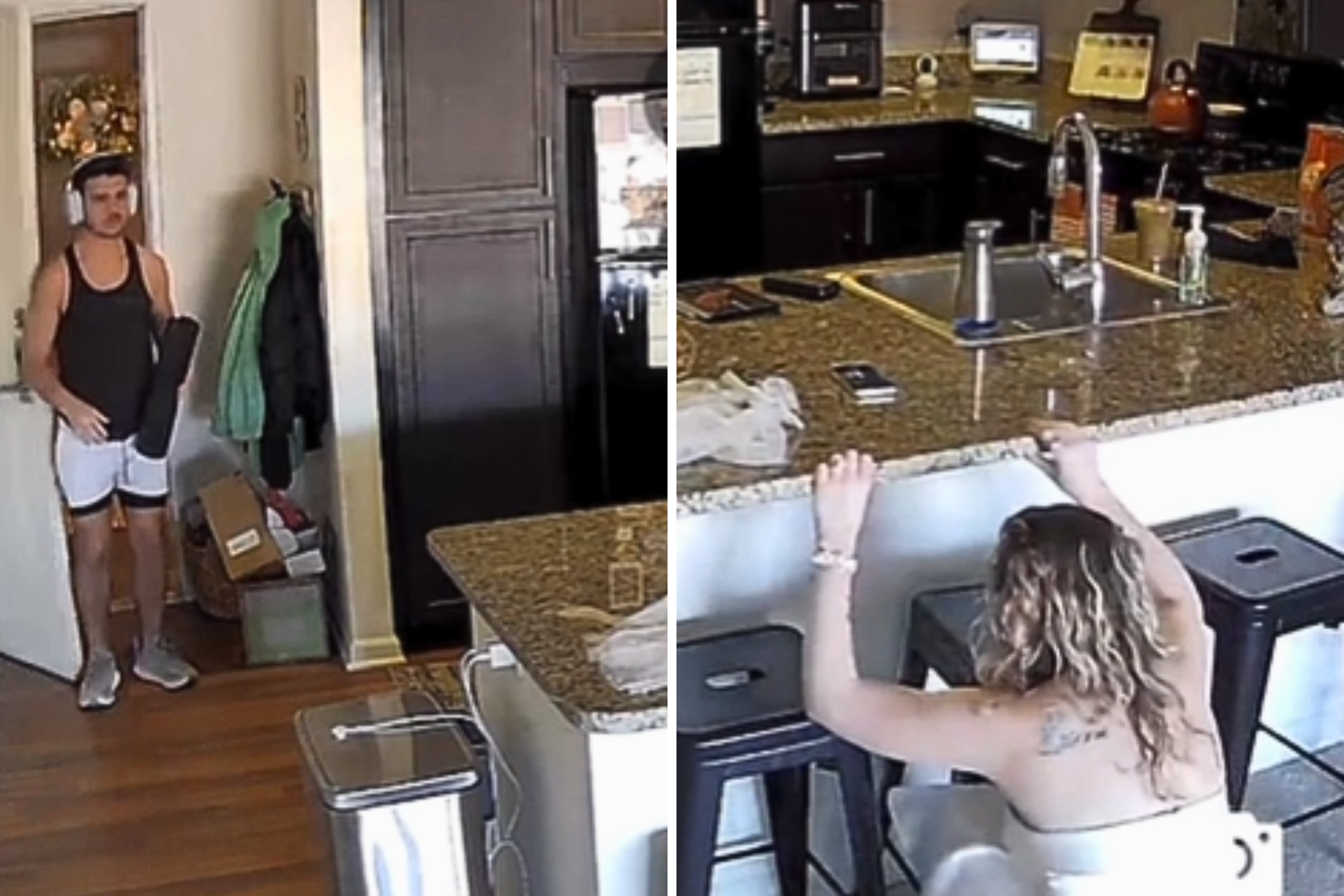 Moment Man Realizes Why Fiancee Is Hiding From Him Caught on Camera