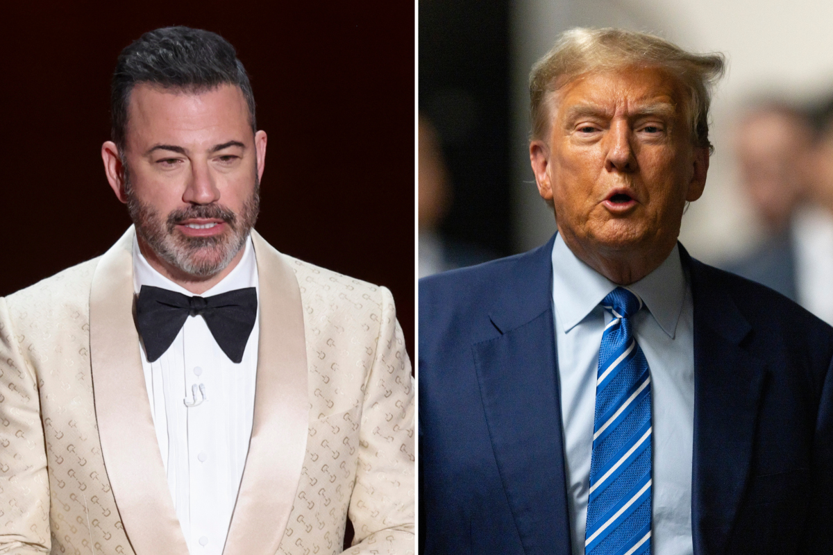 Jimmy Kimmel, 2024 (left). Donald Trump, 2024