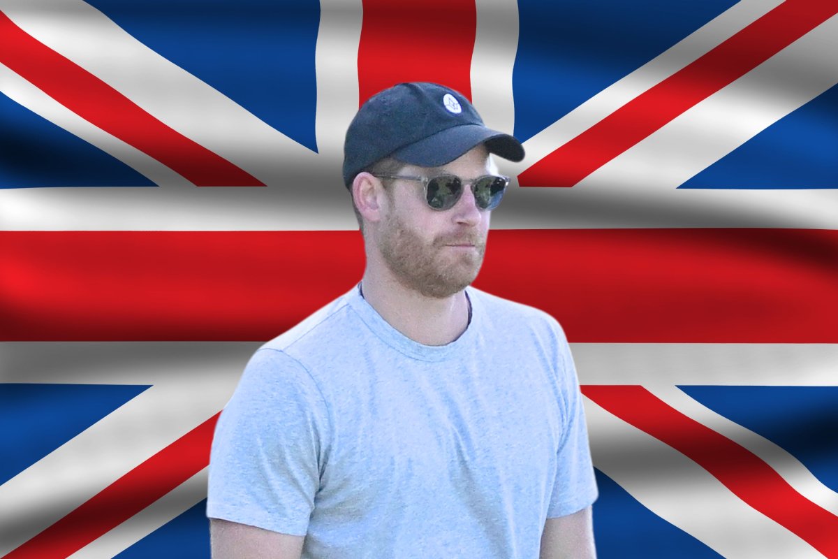 Prince Harry and U.K. Flag