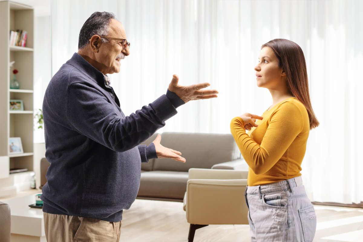 A man argues with his daughter