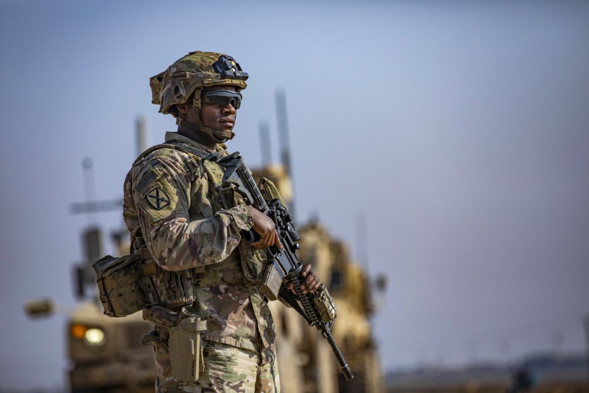 US soldier on patrol in Syria 2023