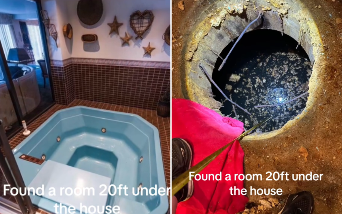 Couple renovate hot tub—find secret room with bolted door hidden 20ft below