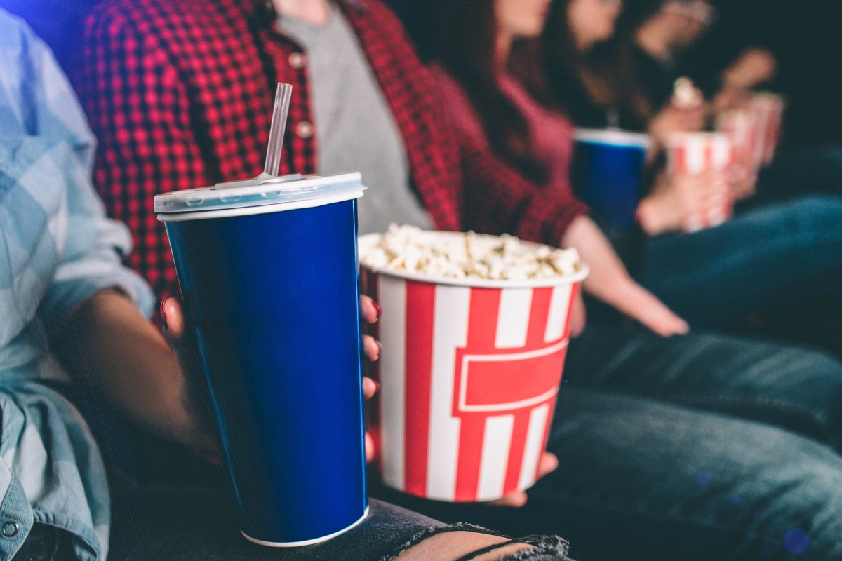 Popcorn and a drink at the movies