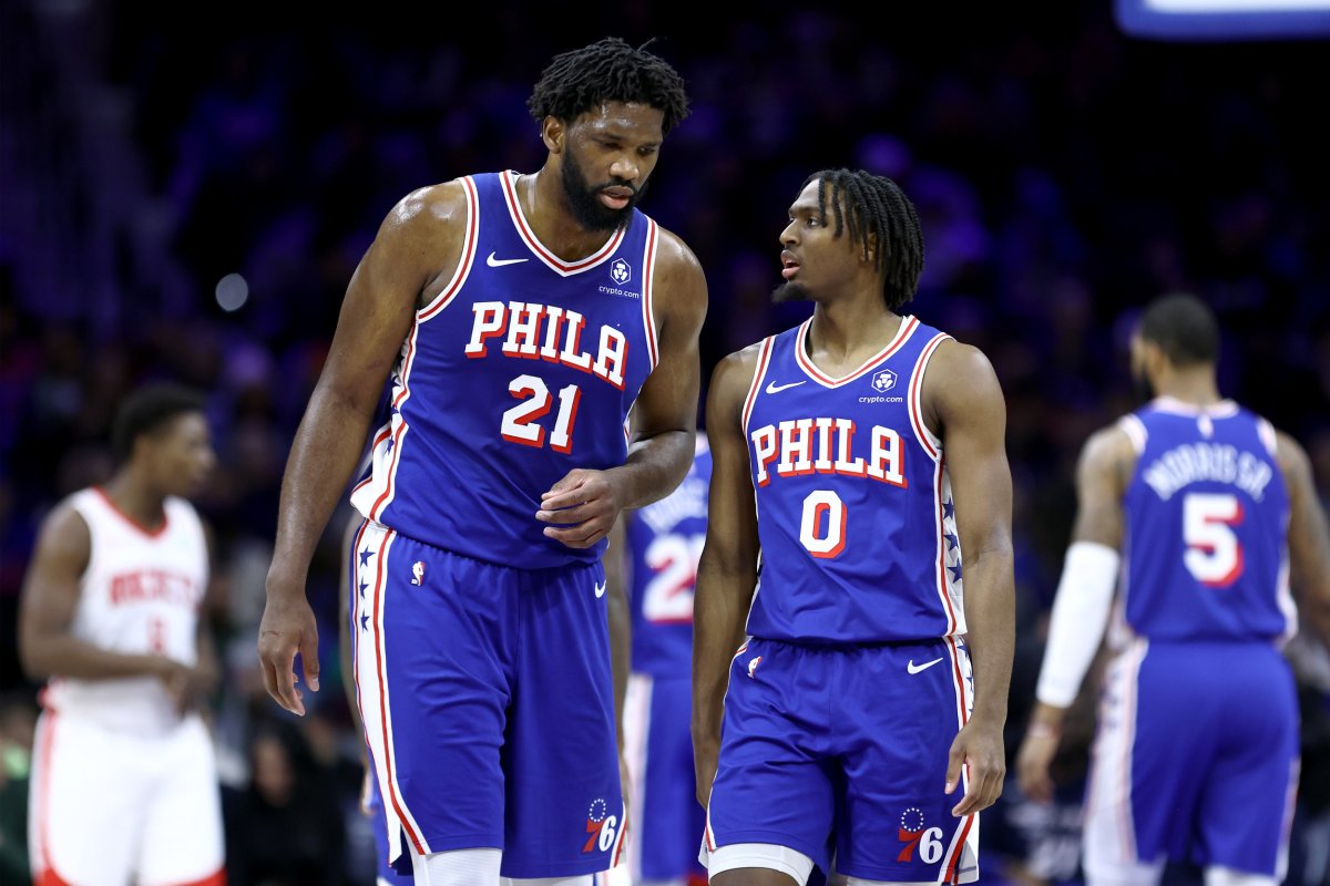 Tyrese Maxey and Joel Embiid