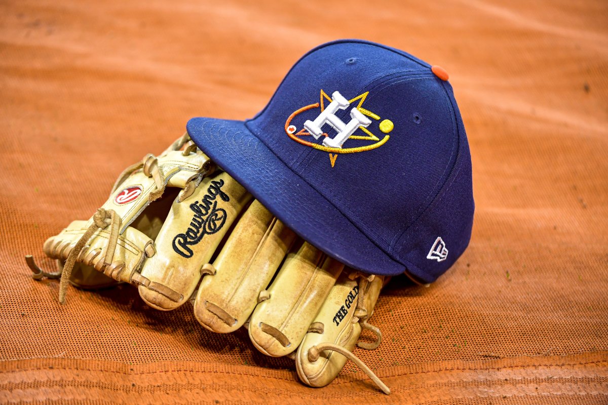 Astros Hat on glove