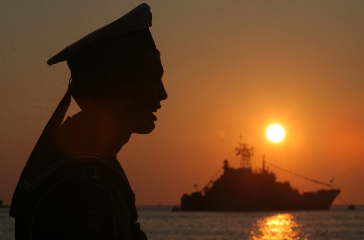 A sailor watches the sunset 