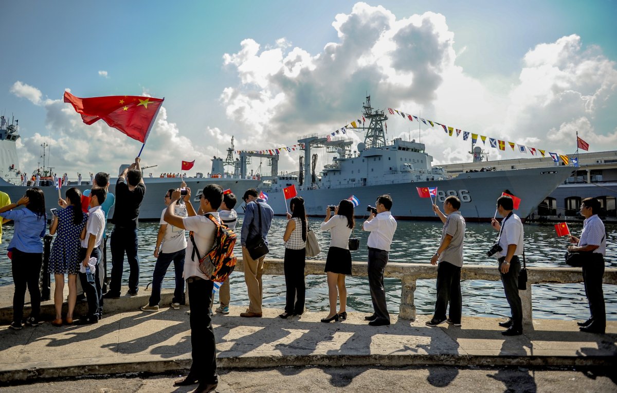 Chinese, Navy, ships, enter, Havana, Cuba, port