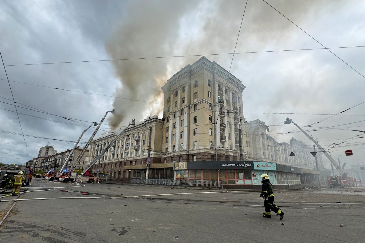 Fire in Dnipro after Russian missile strike
