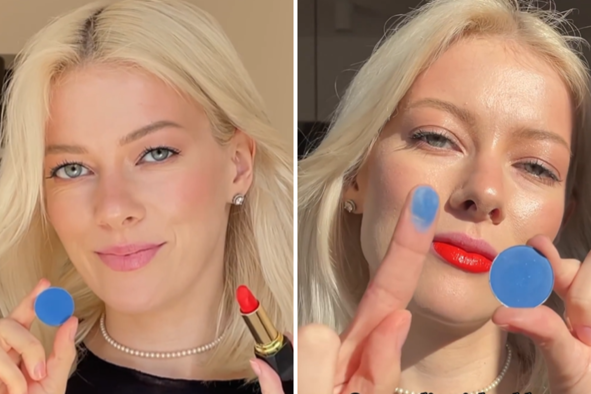 Blue Eyeshadow Red Lipstick Mix Suprising Result