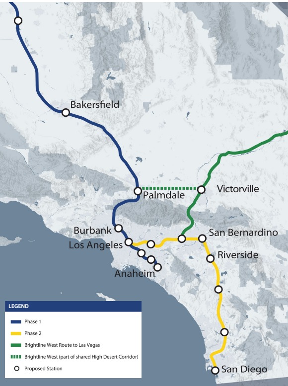 California High Speed Rail Route - Southern California Route 