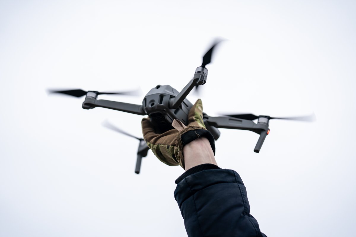 Man holding drone