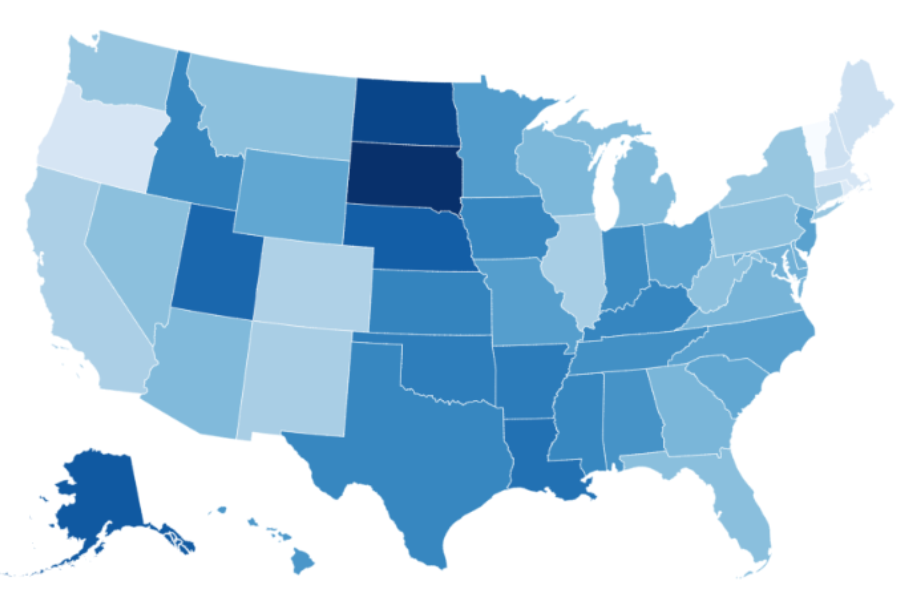 Une carte montre les États américains avec les taux de natalité les plus élevés et les plus bas