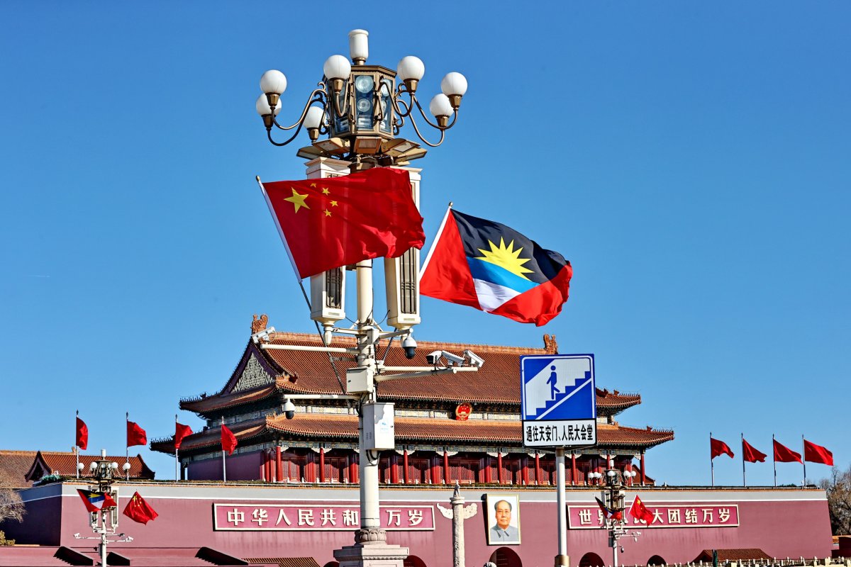 Antigua and China flags