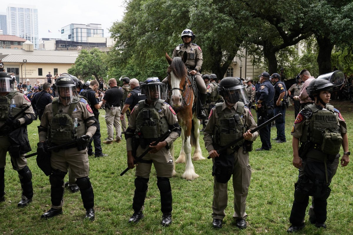 Texas State Troopers and other members of
