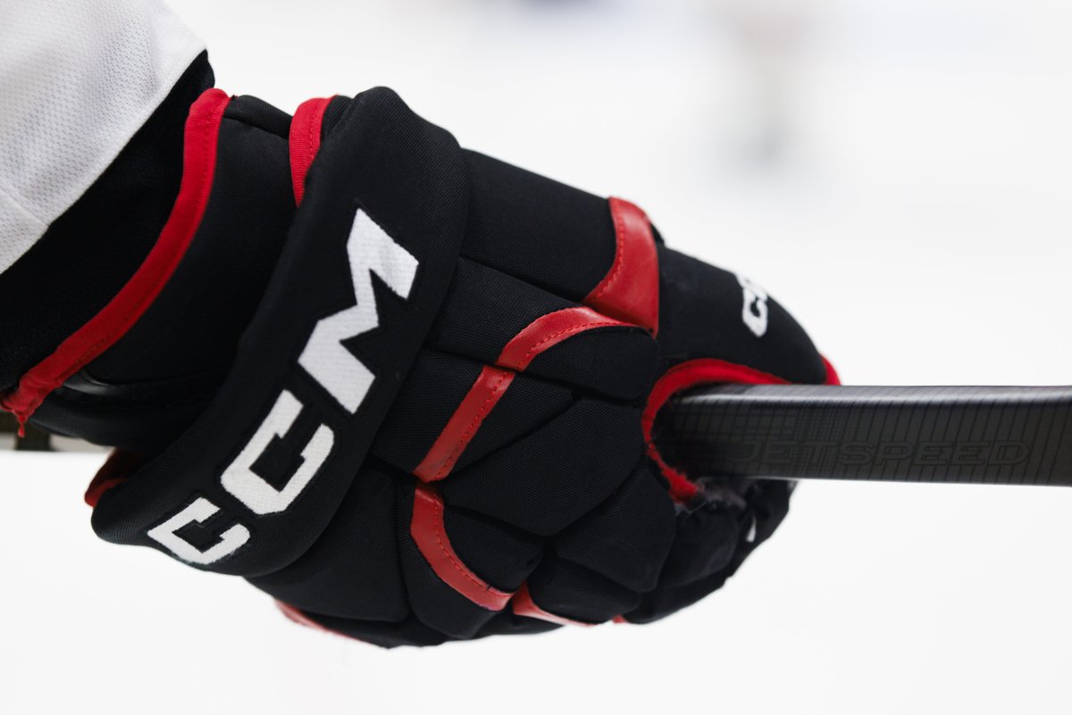 Hockey stick and glove