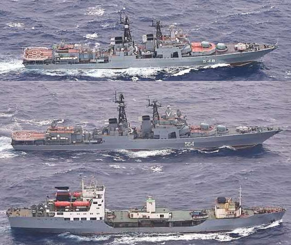 Russian and Chinese Navy Ships Around Japan