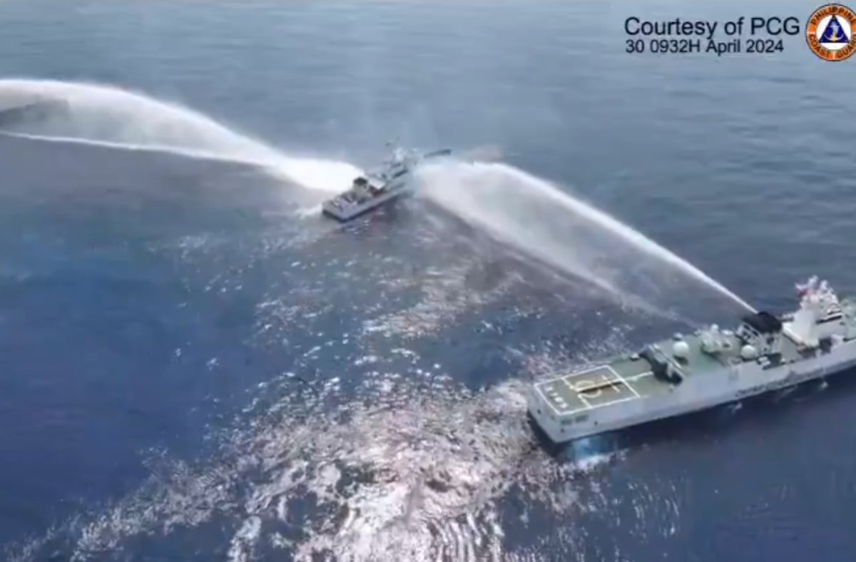 China Coast Guard Water Cannons Philippine Counterpart