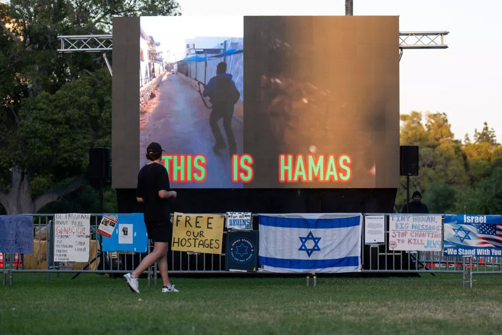 Screens Playing Loop of Hamas Oct. 7 Attacks Erected Facing Campus Protests - Vimarsana News