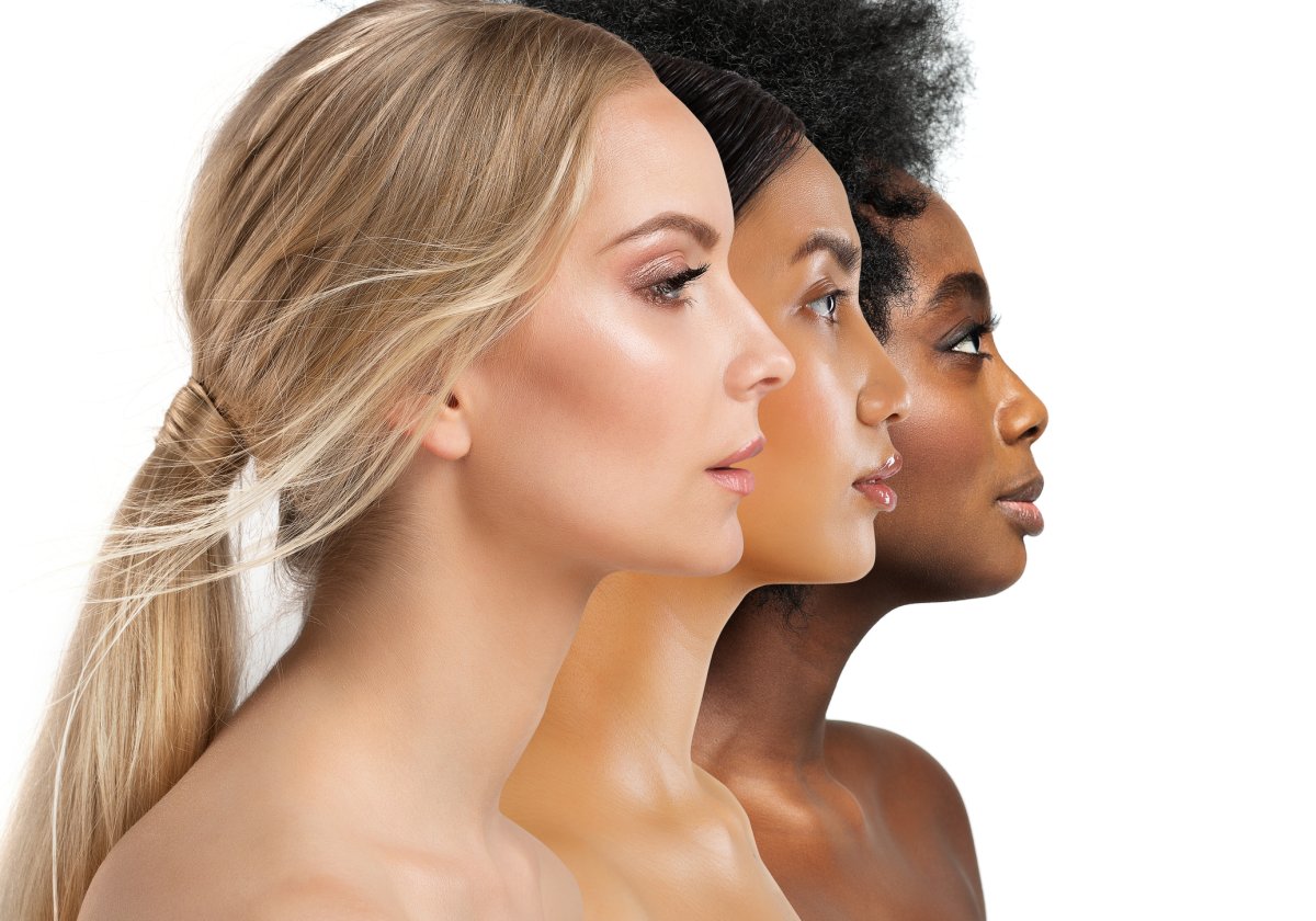Three Women Different Ethnicities Side Profile