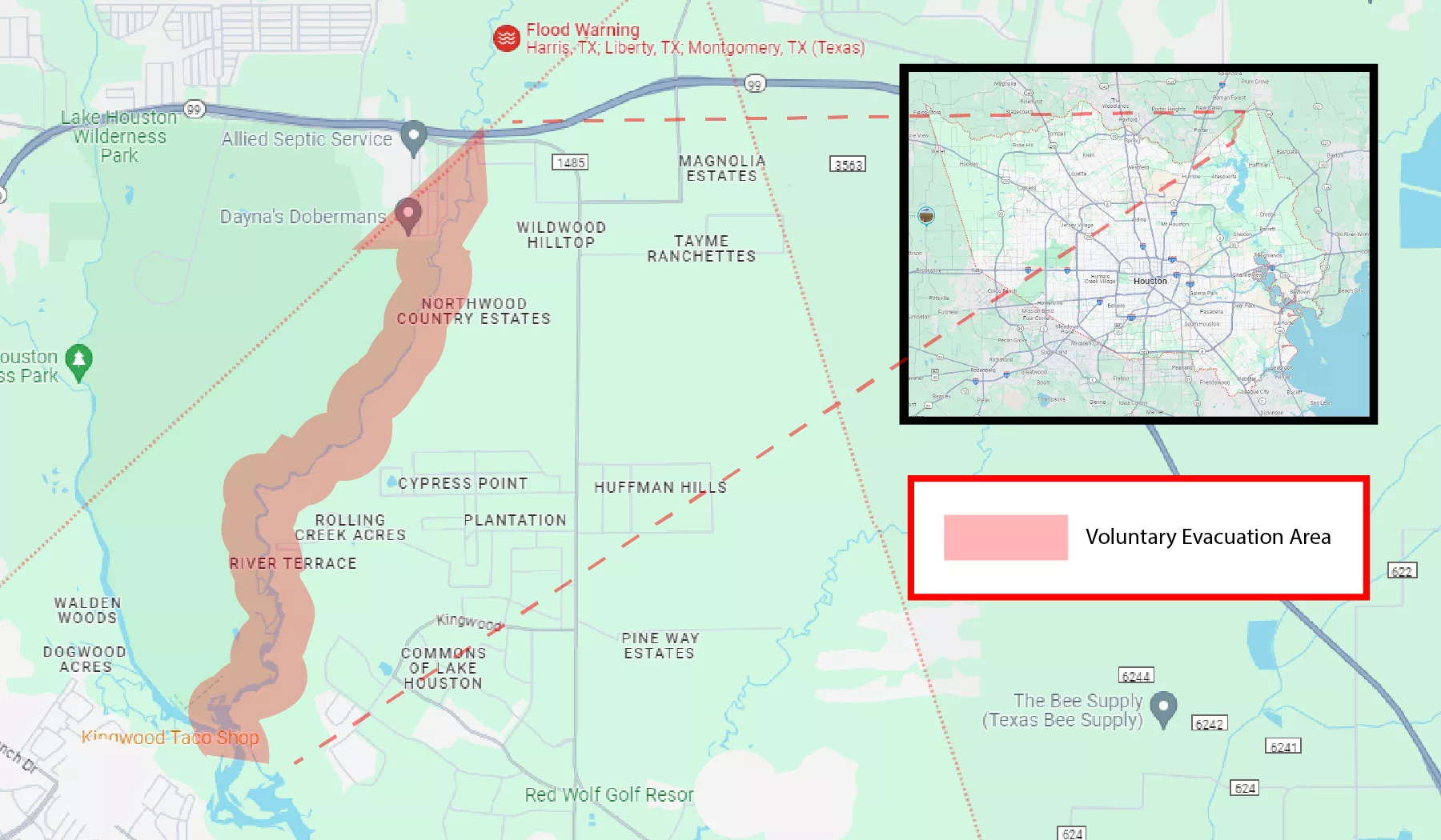 Texas Flood Map Shows Where Residents Told to Evacuate - Vimarsana News