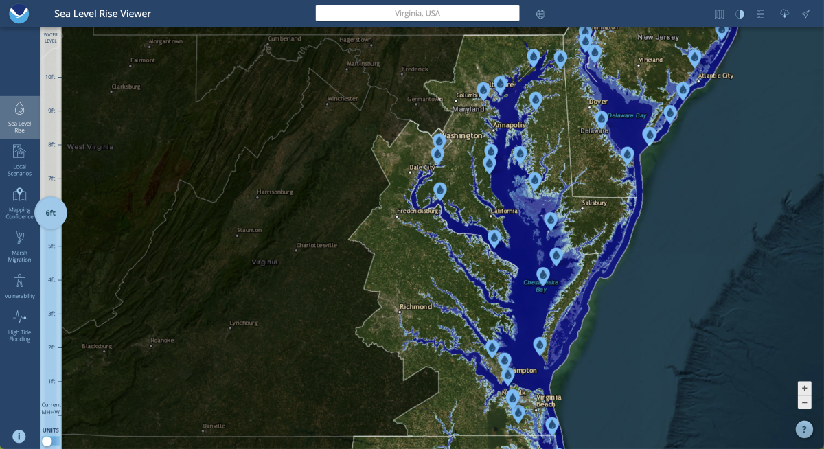 Virginia sea levels rise 6 feet