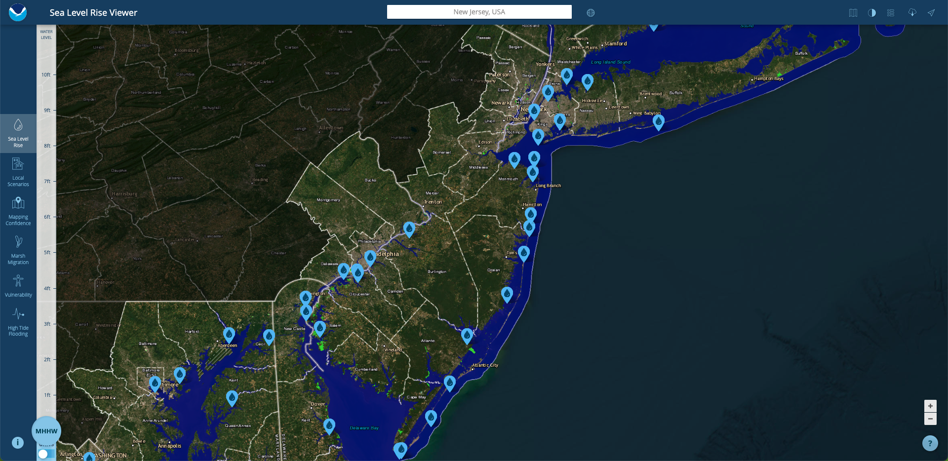 New Jersey Map Shows Where State Could Be Underwater From Sea Level ...