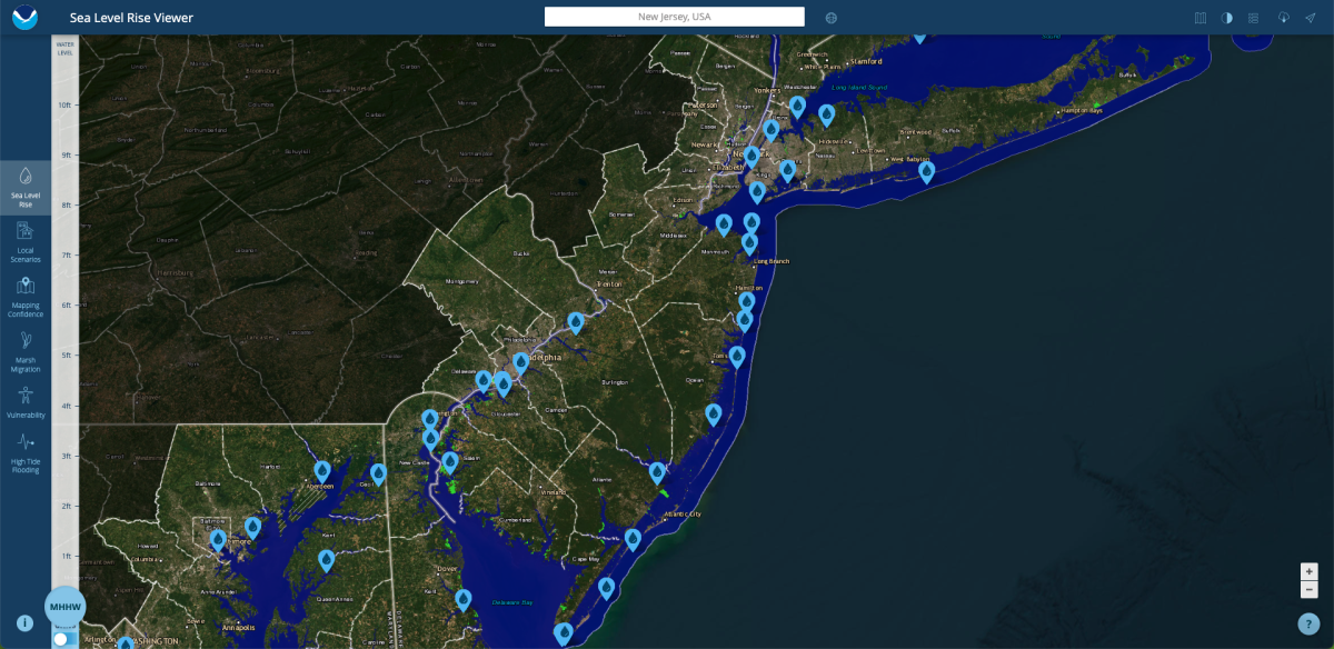 New Jersey sea levels