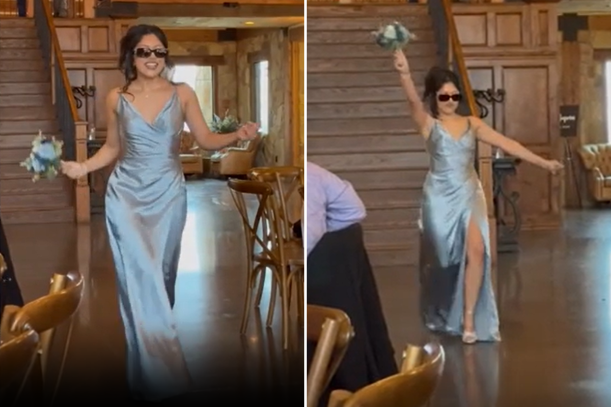 Maid of honor's hilarious entrance