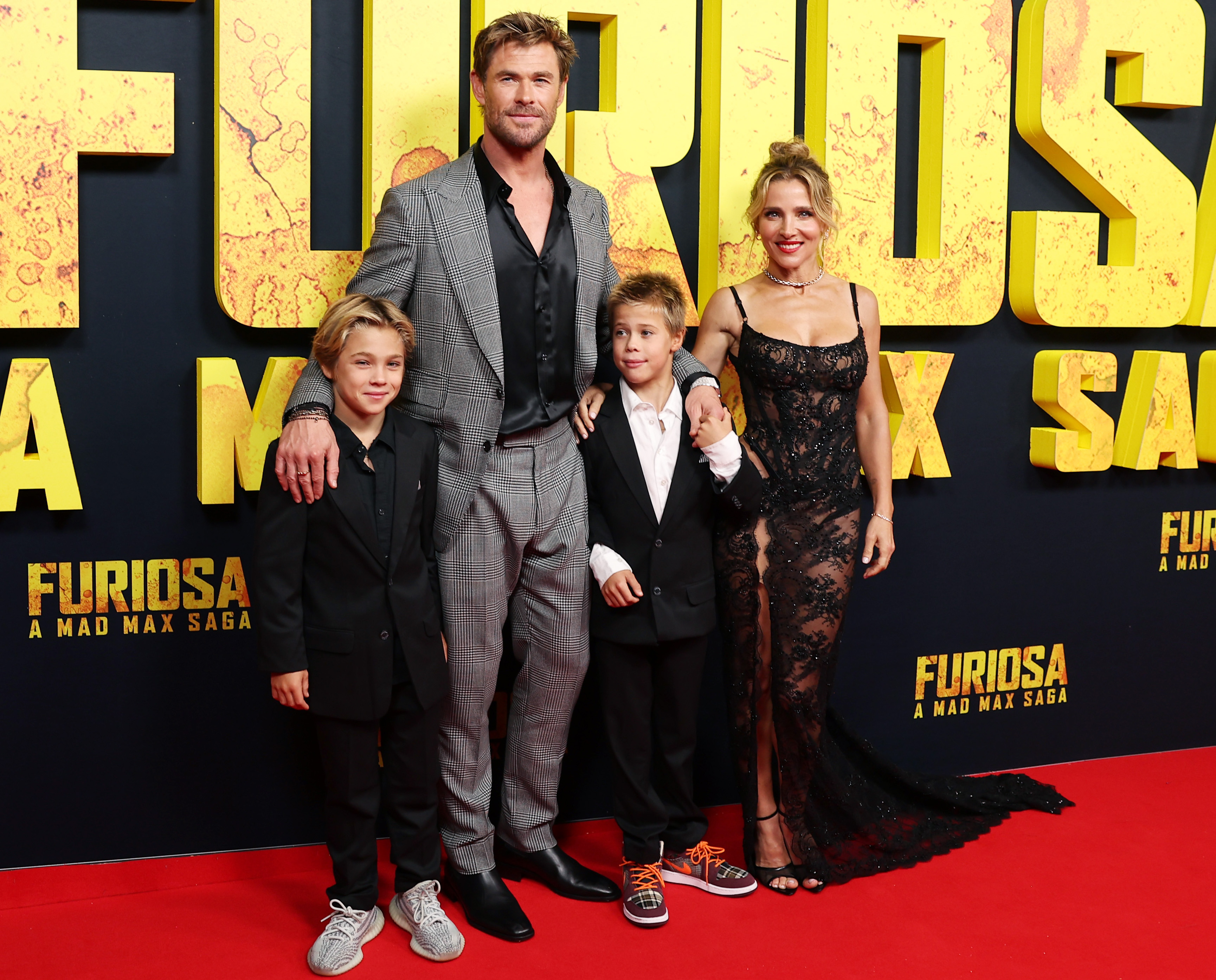 Chris Hemsworth, Elsa Pataky, and twin sons make rare red carpet appearance