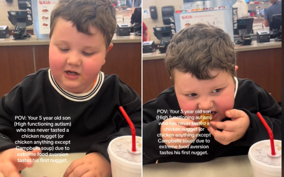 Mom explains why 5-year-old eating first chicken nugget is a breakthrough