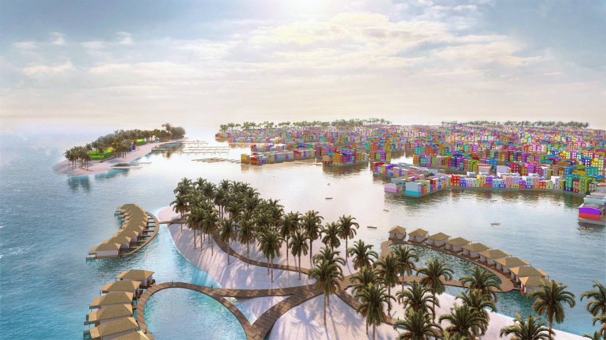 Maldives floating city rendering