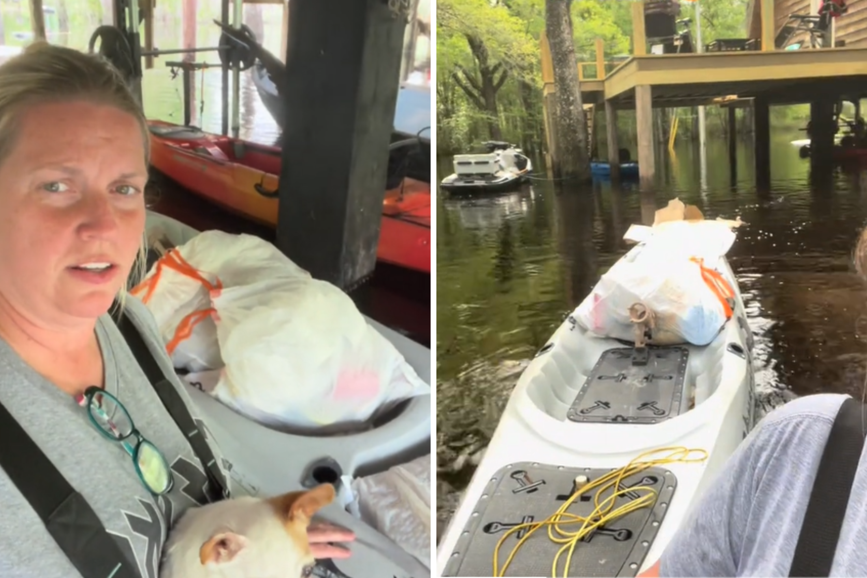 Shock As Woman Wades Through Alligator-Infested Waters to Take Out Trash