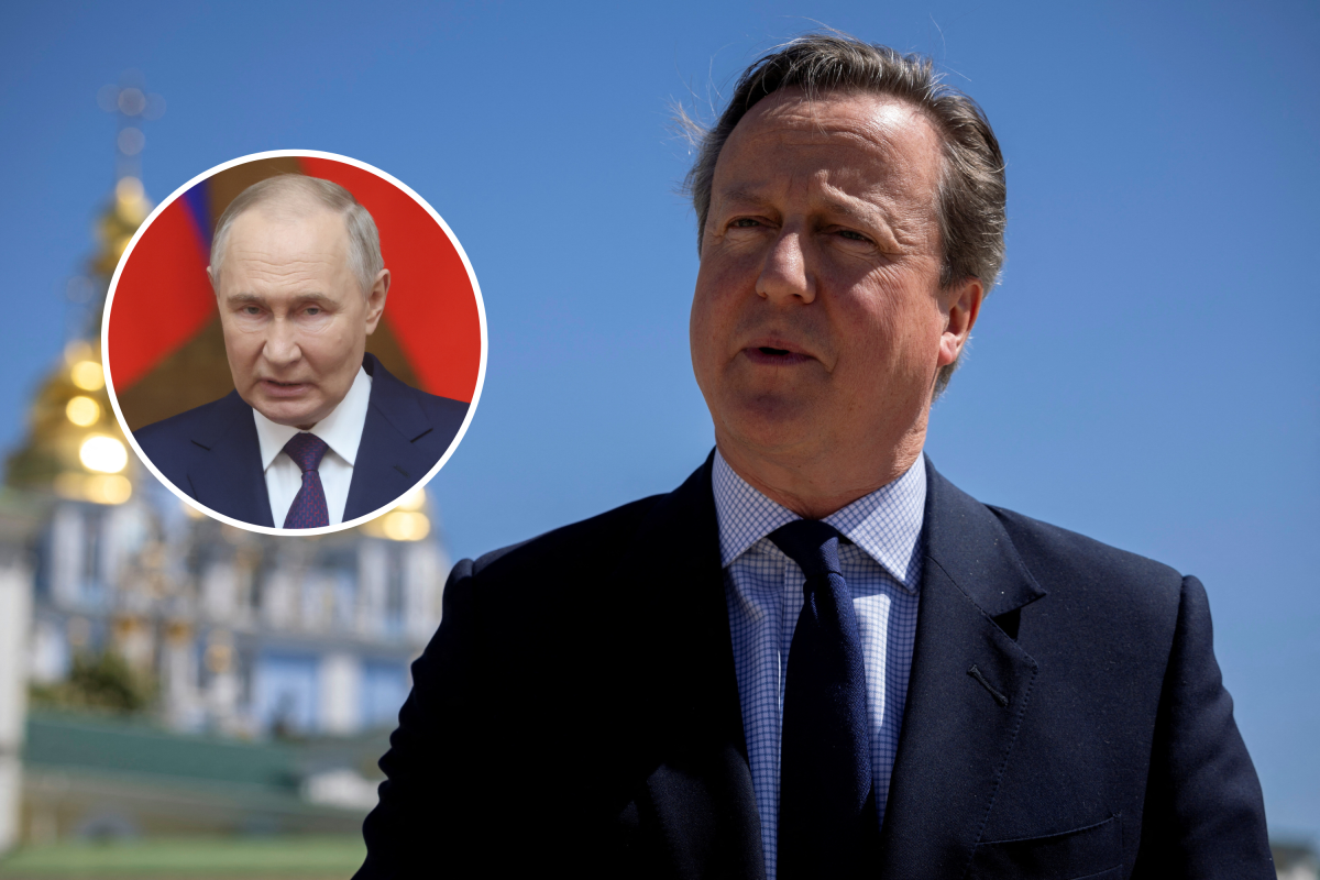 David Cameron with Vladimir Putin inset photo