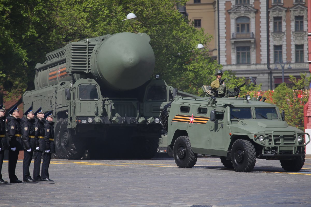 Russia nuclear missile at WWII military parade