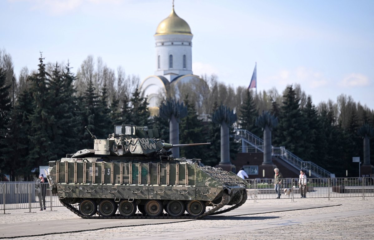 Captured tank in Moscow