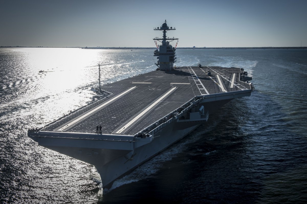 USS Gerald Ford At Sea First Time