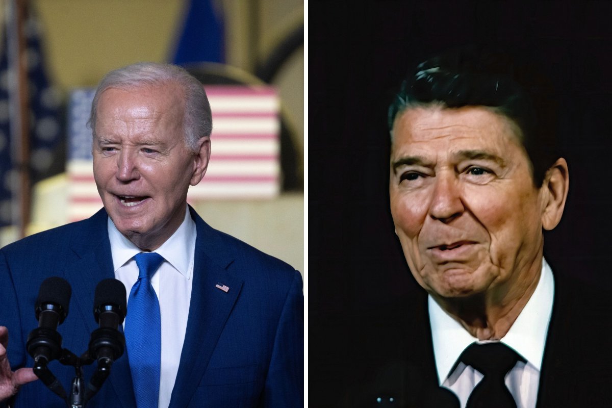 Joe Biden and Ronald Regan 