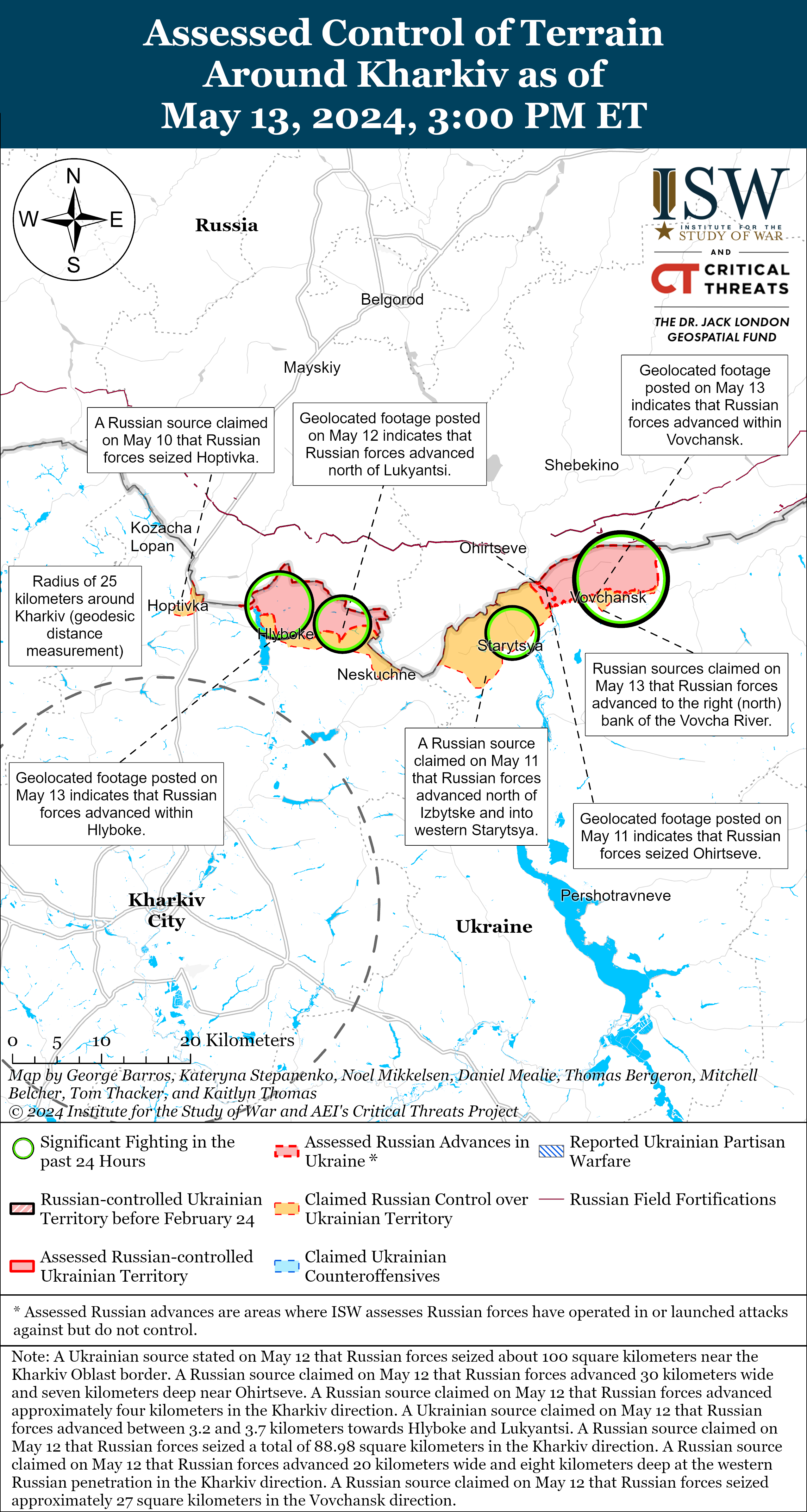 Kharkiv Map Shows Russia Establishing 'Buffer Zone' Along Border - Newsweek