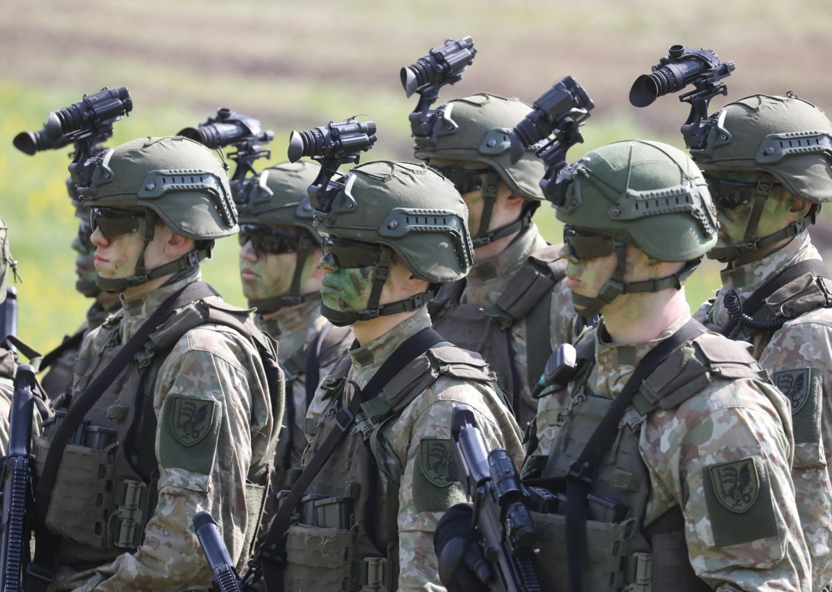 Soldiers take part in Lithuanian-Polish military drill