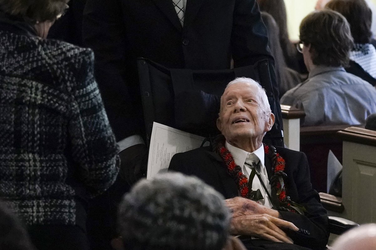 President Jimmy Carter at funeral service