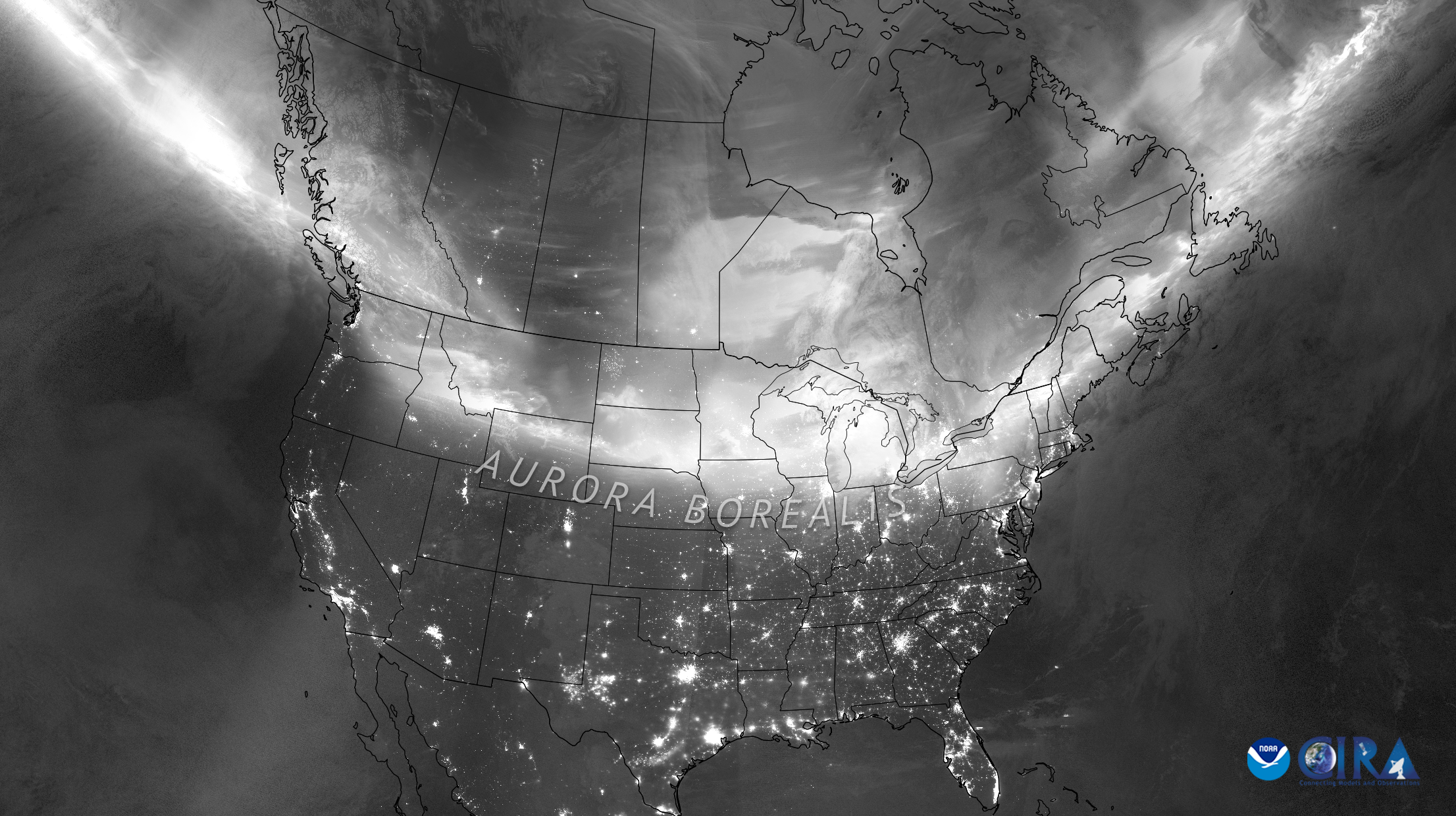 Une image satellite cartographie les superbes aurores d’une tempête solaire extrême au-dessus des États-Unis