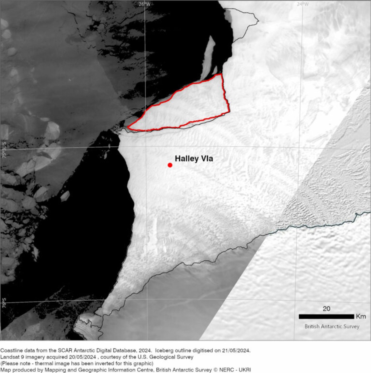 Antarctica ice shelf crack