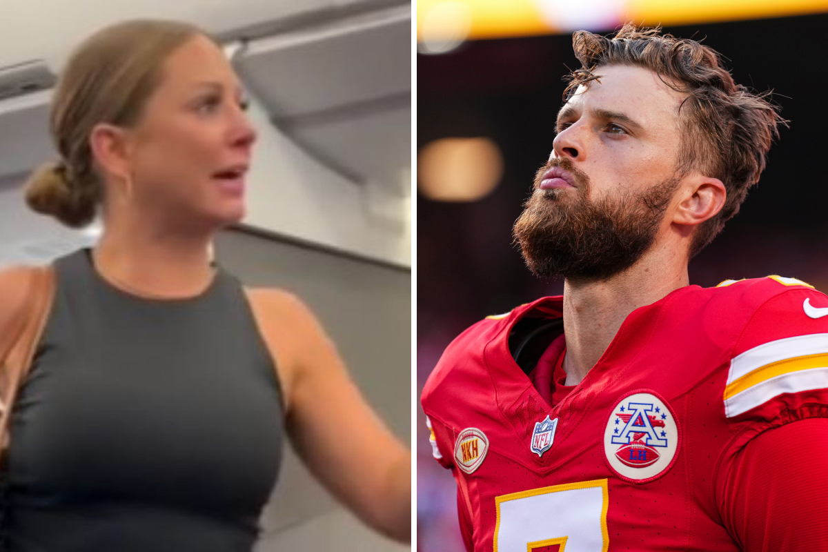 tiffany gomas and harrison butker composite